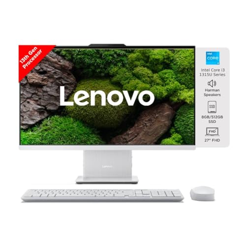 Lenovo IdeaCentre AIO 3 12th Gen Intel i3 23.8" FHD WVA 3-Side Edgeless All-in-One Desktop with Alexa Built-in (8GB/512GB SSD/Win11/MS Office 2021/HD 720p Camera/Wireless Keyboard & Mouse) F0GH017DIN